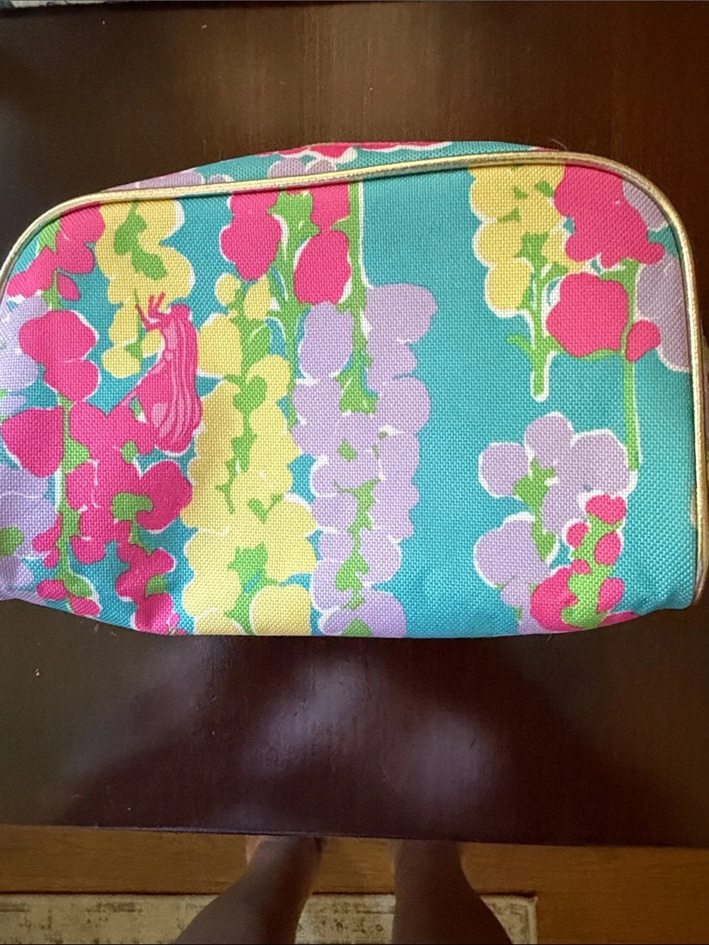 Lilly Pulitzer x Estée Lauder Floral Cosmetic Pouch in Pink, Turquoise & Yellow